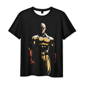 Мужская футболка 3D с принтом Сайтама в Екатеринбурге, 100% полиэфир | прямой крой, круглый вырез горловины, длина до линии бедер | man | one | punch | saitama | аниме | ванпанчмен | манга