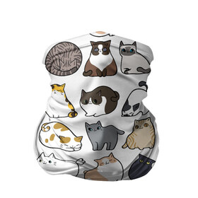 Бандана-труба 3D с принтом Котики в Екатеринбурге, 100% полиэстер, ткань с особыми свойствами — Activecool | плотность 150‒180 г/м2; хорошо тянется, но сохраняет форму | Тематика изображения на принте: cat | cats | cute | kitten | kitty | pussy | smile | кот | котенок | котик | котики | коты | котята | кошечка | кошечки | кошка | кошки | милая | милота | милый | полосатый | порода | смеется | улыбается | улыбака | улыбка