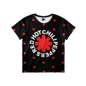 Детская футболка 3D с принтом Red Hot Chili Peppers в Екатеринбурге, 100% гипоаллергенный полиэфир | прямой крой, круглый вырез горловины, длина до линии бедер, чуть спущенное плечо, ткань немного тянется | Тематика изображения на принте: chili | cross | hot | logo | music | peppers | red | red hot chili peppers | rhcp | rock | star | symbol | звезда | звездочка | красная | красный | крест | логотип | музыка | перцы | рок | символ | цветок | цветочек | чили
