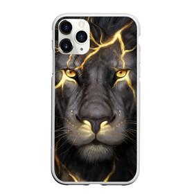 Чехол для iPhone 11 Pro матовый с принтом Лев с молнией в Екатеринбурге, Силикон |  | глаза | гроза | зверь | король | кот | кошка | прайд | царь | шрам