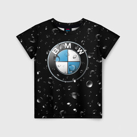 Детская футболка 3D с принтом BMW под Дождём в Екатеринбурге, 100% гипоаллергенный полиэфир | прямой крой, круглый вырез горловины, длина до линии бедер, чуть спущенное плечо, ткань немного тянется | Тематика изображения на принте: auto | bmw | logo | moto | symbol | авто | автомобили | автомобилисту | автомобильная | бмв | гонки | дождь | знак | капли | лого | логотип | марка | машина | машинки | машины | мото | мотоцикл | символ | тачка | тюнинг