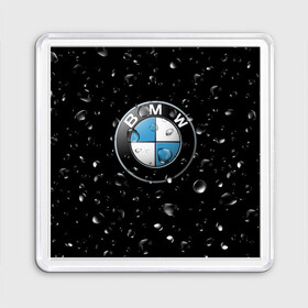 Магнит 55*55 с принтом BMW под Дождём в Екатеринбурге, Пластик | Размер: 65*65 мм; Размер печати: 55*55 мм | auto | bmw | logo | moto | symbol | авто | автомобили | автомобилисту | автомобильная | бмв | гонки | дождь | знак | капли | лого | логотип | марка | машина | машинки | машины | мото | мотоцикл | символ | тачка | тюнинг