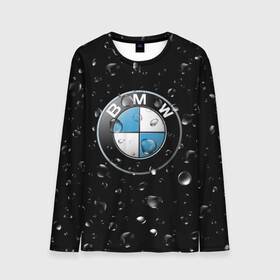 Мужской лонгслив 3D с принтом BMW под Дождём в Екатеринбурге, 100% полиэстер | длинные рукава, круглый вырез горловины, полуприлегающий силуэт | auto | bmw | logo | moto | symbol | авто | автомобили | автомобилисту | автомобильная | бмв | гонки | дождь | знак | капли | лого | логотип | марка | машина | машинки | машины | мото | мотоцикл | символ | тачка | тюнинг