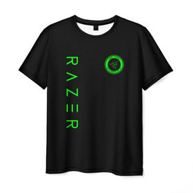 Мужская футболка 3D с принтом RAZER в Екатеринбурге, 100% полиэфир | прямой крой, круглый вырез горловины, длина до линии бедер | Тематика изображения на принте: 101 | brand | company | gamer | green | logo | mamba | naga | player | razer | rzr | snake | бренд | железо | зеленый | змея | компания | лого | рейзер | софт