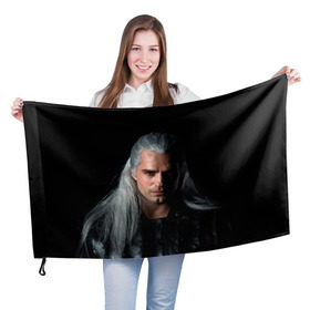 Флаг 3D с принтом The Witcher. Geralt of Rivia в Екатеринбурге, 100% полиэстер | плотность ткани — 95 г/м2, размер — 67 х 109 см. Принт наносится с одной стороны | andrzej | cavill | ciri | cirilla | geralt | henry | netflix | rivia | sapkowski | witcher | yennefer | анджей | ведьмак | генри | геральт | йеннифэр | кавилл | ривия | сапковский | цири | цирилла