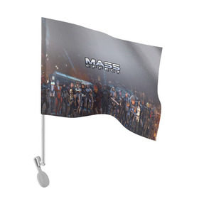 Флаг для автомобиля с принтом Mass Effect в Екатеринбурге, 100% полиэстер | Размер: 30*21 см | amdromeda initiative | andromeda | game | gun | hemet | n7 | rifle | ryder | soldier | space | star | weapon
