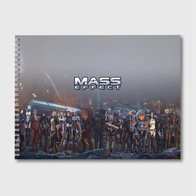 Альбом для рисования с принтом Mass Effect в Екатеринбурге, 100% бумага
 | матовая бумага, плотность 200 мг. | amdromeda initiative | andromeda | game | gun | hemet | n7 | rifle | ryder | soldier | space | star | weapon