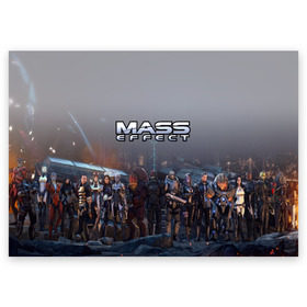 Поздравительная открытка с принтом Mass Effect в Екатеринбурге, 100% бумага | плотность бумаги 280 г/м2, матовая, на обратной стороне линовка и место для марки
 | amdromeda initiative | andromeda | game | gun | hemet | n7 | rifle | ryder | soldier | space | star | weapon