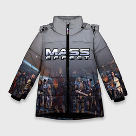 Зимняя куртка для девочек 3D с принтом Mass Effect в Екатеринбурге, ткань верха — 100% полиэстер; подклад — 100% полиэстер, утеплитель — 100% полиэстер. | длина ниже бедра, удлиненная спинка, воротник стойка и отстегивающийся капюшон. Есть боковые карманы с листочкой на кнопках, утяжки по низу изделия и внутренний карман на молнии. 

Предусмотрены светоотражающий принт на спинке, радужный светоотражающий элемент на пуллере молнии и на резинке для утяжки. | amdromeda initiative | andromeda | game | gun | hemet | n7 | rifle | ryder | soldier | space | star | weapon