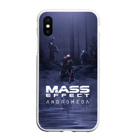 Чехол для iPhone XS Max матовый с принтом MASS EFFECT ANDROMEDA в Екатеринбурге, Силикон | Область печати: задняя сторона чехла, без боковых панелей | amdromeda initiative | andromeda | game | gun | hemet | n7 | rifle | ryder | soldier | space | star | weapon