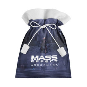 Подарочный 3D мешок с принтом MASS EFFECT ANDROMEDA в Екатеринбурге, 100% полиэстер | Размер: 29*39 см | amdromeda initiative | andromeda | game | gun | hemet | n7 | rifle | ryder | soldier | space | star | weapon