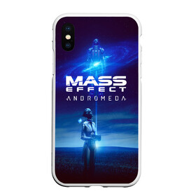 Чехол для iPhone XS Max матовый с принтом MASS EFFECT ANDROMEDA в Екатеринбурге, Силикон | Область печати: задняя сторона чехла, без боковых панелей | amdromeda initiative | andromeda | game | gun | hemet | n7 | rifle | ryder | soldier | space | star | weapon