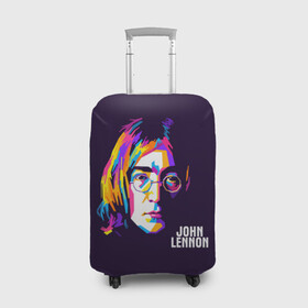 Чехол для чемодана 3D с принтом Джон Леннон в Екатеринбурге, 86% полиэфир, 14% спандекс | двустороннее нанесение принта, прорези для ручек и колес | the beatles | битлз | британия | джон | леннон | ленон | рок | рок н ролл | хард рок | хиппи
