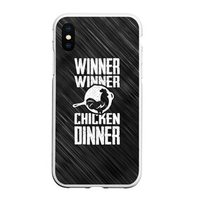 Чехол для iPhone XS Max матовый с принтом Winner Winner Chicken Dinner в Екатеринбурге, Силикон | Область печати: задняя сторона чехла, без боковых панелей | Тематика изображения на принте: battle | battlegrounds | player | pubg | royale | unknowns | битва | игра | королевская | пабг | пубг