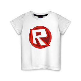 Детская футболка хлопок с принтом Roblox в Екатеринбурге, 100% хлопок | круглый вырез горловины, полуприлегающий силуэт, длина до линии бедер | minecraft | roblox | игра | копатель | майнкрафт | роблокс
