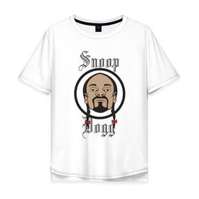 Мужская футболка хлопок Oversize с принтом Снуп Дог | Snoop Dogg в Екатеринбурге, 100% хлопок | свободный крой, круглый ворот, “спинка” длиннее передней части | 