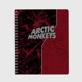 Тетрадь с принтом Arctic Monkeys в Екатеринбурге, 100% бумага | 48 листов, плотность листов — 60 г/м2, плотность картонной обложки — 250 г/м2. Листы скреплены сбоку удобной пружинной спиралью. Уголки страниц и обложки скругленные. Цвет линий — светло-серый
 | британская | гараж | группа | инди рок | метал | ню | постпанк | психоделический | рок | хай грин | электроник