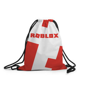 Рюкзак-мешок 3D с принтом ROBLOX Red в Екатеринбурге, 100% полиэстер | плотность ткани — 200 г/м2, размер — 35 х 45 см; лямки — толстые шнурки, застежка на шнуровке, без карманов и подкладки | Тематика изображения на принте: block | lego | logo | minecraft | online | oof | quest | roblocks | roblockx | roblox | studio | блок | блоки | голова | игра | игры | квест | лего | лицо | лого | логотип | майнкрафт | онлайн | роблокс | символ | студия