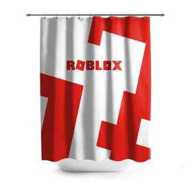 Штора 3D для ванной с принтом ROBLOX Red в Екатеринбурге, 100% полиэстер | плотность материала — 100 г/м2. Стандартный размер — 146 см х 180 см. По верхнему краю — пластиковые люверсы для креплений. В комплекте 10 пластиковых колец | Тематика изображения на принте: block | lego | logo | minecraft | online | oof | quest | roblocks | roblockx | roblox | studio | блок | блоки | голова | игра | игры | квест | лего | лицо | лого | логотип | майнкрафт | онлайн | роблокс | символ | студия