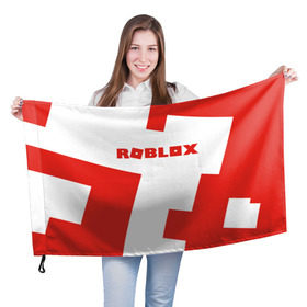 Флаг 3D с принтом ROBLOX Red в Екатеринбурге, 100% полиэстер | плотность ткани — 95 г/м2, размер — 67 х 109 см. Принт наносится с одной стороны | block | lego | logo | minecraft | online | oof | quest | roblocks | roblockx | roblox | studio | блок | блоки | голова | игра | игры | квест | лего | лицо | лого | логотип | майнкрафт | онлайн | роблокс | символ | студия