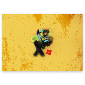 Поздравительная открытка с принтом ROBLOX Grunge ART в Екатеринбурге, 100% бумага | плотность бумаги 280 г/м2, матовая, на обратной стороне линовка и место для марки
 | block | lego | logo | minecraft | online | oof | quest | roblocks | roblockx | roblox | studio | блок | блоки | голова | игра | игры | квест | лего | лицо | лого | логотип | майнкрафт | онлайн | роблокс | символ | студия
