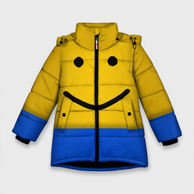 Зимняя куртка для девочек 3D с принтом ROBLOX NOOB Face в Екатеринбурге, ткань верха — 100% полиэстер; подклад — 100% полиэстер, утеплитель — 100% полиэстер. | длина ниже бедра, удлиненная спинка, воротник стойка и отстегивающийся капюшон. Есть боковые карманы с листочкой на кнопках, утяжки по низу изделия и внутренний карман на молнии. 

Предусмотрены светоотражающий принт на спинке, радужный светоотражающий элемент на пуллере молнии и на резинке для утяжки. | Тематика изображения на принте: lego | logo | meme | memes | minecraft | oof | quest | roblocks | roblockx | roblox | studio | блок | блоки | голова | игра | игры | квест | лего | лицо | лого | логотип | майнкрафт | мем | мемы | онлайн | роблокс | студия