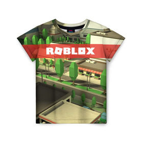 Детская футболка 3D с принтом ROBLOX City в Екатеринбурге, 100% гипоаллергенный полиэфир | прямой крой, круглый вырез горловины, длина до линии бедер, чуть спущенное плечо, ткань немного тянется | lego | logo | meme | memes | minecraft | oof | quest | roblocks | roblockx | roblox | studio | блок | блоки | голова | игра | игры | квест | лего | лицо | лого | логотип | майнкрафт | мем | мемы | онлайн | роблокс | студия