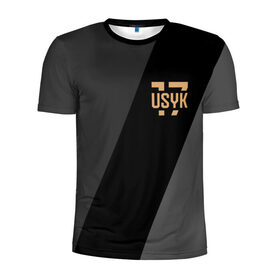 Мужская футболка 3D спортивная с принтом USYK 17 в Екатеринбурге, 100% полиэстер с улучшенными характеристиками | приталенный силуэт, круглая горловина, широкие плечи, сужается к линии бедра | Тематика изображения на принте: 
