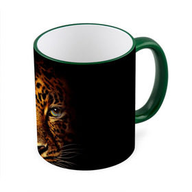 Кружка с принтом Ягуар в Екатеринбурге, керамика | ёмкость 330 мл | гепард | кошка | леопард | охотник | тигр | хищник | ягуар