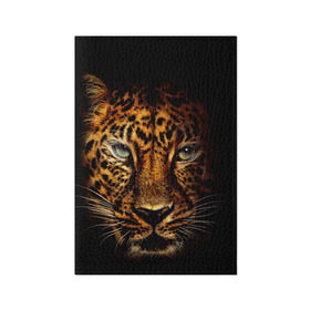 Обложка для паспорта матовая кожа с принтом Ягуар в Екатеринбурге, натуральная матовая кожа | размер 19,3 х 13,7 см; прозрачные пластиковые крепления | гепард | кошка | леопард | охотник | тигр | хищник | ягуар