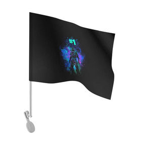 Флаг для автомобиля с принтом Fortnite. Neon Raven в Екатеринбурге, 100% полиэстер | Размер: 30*21 см | battle | epic | fortnite | games | nevermore | raven | royale | save | soldier | world | битва | ворон | королевская | солдат | фортнайт
