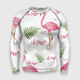 Мужской рашгард 3D с принтом Lil Peep pink flamingo в Екатеринбурге,  |  | Тематика изображения на принте: benz truck | girls. pink | gustav hr | hip hop | lil | lil peep | peep | rap | лил | лилпип | листья | пальма | пальмы | пип | розовый | рэп | фламинго | хип хоп | эмо | эмо реп
