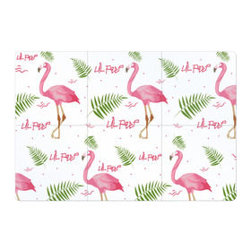 Магнитный плакат 3Х2 с принтом Lil Peep pink flamingo в Екатеринбурге, Полимерный материал с магнитным слоем | 6 деталей размером 9*9 см | benz truck | girls. pink | gustav hr | hip hop | lil | lil peep | peep | rap | лил | лилпип | листья | пальма | пальмы | пип | розовый | рэп | фламинго | хип хоп | эмо | эмо реп