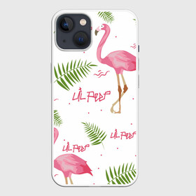 Чехол для iPhone 13 с принтом Lil Peep pink flamingo в Екатеринбурге,  |  | Тематика изображения на принте: benz truck | girls. pink | gustav hr | hip hop | lil | lil peep | peep | rap | лил | лилпип | листья | пальма | пальмы | пип | розовый | рэп | фламинго | хип хоп | эмо | эмо реп