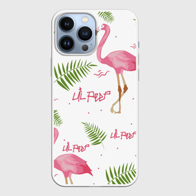 Чехол для iPhone 13 Pro Max с принтом Lil Peep pink flamingo в Екатеринбурге,  |  | benz truck | girls. pink | gustav hr | hip hop | lil | lil peep | peep | rap | лил | лилпип | листья | пальма | пальмы | пип | розовый | рэп | фламинго | хип хоп | эмо | эмо реп