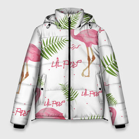 Мужская зимняя куртка 3D с принтом Lil Peep pink flamingo в Екатеринбурге, верх — 100% полиэстер; подкладка — 100% полиэстер; утеплитель — 100% полиэстер | длина ниже бедра, свободный силуэт Оверсайз. Есть воротник-стойка, отстегивающийся капюшон и ветрозащитная планка. 

Боковые карманы с листочкой на кнопках и внутренний карман на молнии. | Тематика изображения на принте: benz truck | girls. pink | gustav hr | hip hop | lil | lil peep | peep | rap | лил | лилпип | листья | пальма | пальмы | пип | розовый | рэп | фламинго | хип хоп | эмо | эмо реп
