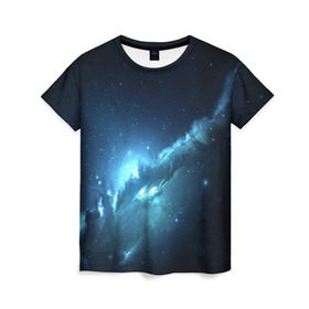 Женская футболка 3D с принтом ATLANTIS NEBULA в Екатеринбурге, 100% полиэфир ( синтетическое хлопкоподобное полотно) | прямой крой, круглый вырез горловины, длина до линии бедер | galaxy | nebula | space | star | абстракция | вселенная | галактика | звезда | звезды | космический | планеты