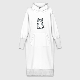 Платье удлиненное хлопок с принтом I Dont Give A Meow в Екатеринбурге,  |  | дерзкий | дикий | кот | котенок | котик | котэ | кошечка | лапочка | милашка | милота | милый | мимими | мяу | полосатый