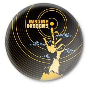 Значок с принтом Imagine Dragons в Екатеринбурге,  металл | круглая форма, металлическая застежка в виде булавки | imagine dragons | imagine dragons origins | имэджн драгонз | рок