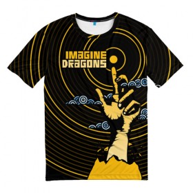 Мужская футболка 3D с принтом Imagine Dragons в Екатеринбурге, 100% полиэфир | прямой крой, круглый вырез горловины, длина до линии бедер | imagine dragons | imagine dragons origins | имэджн драгонз | рок