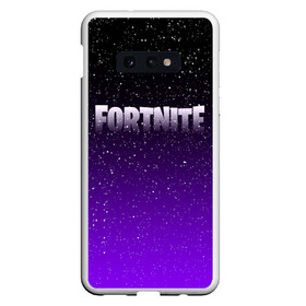 Чехол для Samsung S10E с принтом FORTNITE SPACE в Екатеринбурге, Силикон | Область печати: задняя сторона чехла, без боковых панелей | 2019 | armor | armour | cybersport | esport | fortnite | game | llama | logo | броня | игра | киберспорт | лама | симулятор строительства | строительство | фиолетовый | фирменные цвета | фортнайт