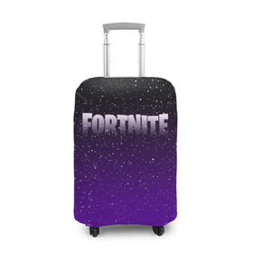 Чехол для чемодана 3D с принтом FORTNITE SPACE в Екатеринбурге, 86% полиэфир, 14% спандекс | двустороннее нанесение принта, прорези для ручек и колес | 2019 | armor | armour | cybersport | esport | fortnite | game | llama | logo | броня | игра | киберспорт | лама | симулятор строительства | строительство | фиолетовый | фирменные цвета | фортнайт