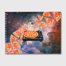 Альбом для рисования с принтом Кот Диджей в Екатеринбурге, 100% бумага
 | матовая бумага, плотность 200 мг. | cat | cosmos | dj | fast | fastfood | food | meme | party | pizza | space | вечеринка | диджей | еда | космос | кошак | кошка | мем | пицца | фастфуд