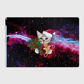 Магнитный плакат 3Х2 с принтом astro cat в Екатеринбурге, Полимерный материал с магнитным слоем | 6 деталей размером 9*9 см | Тематика изображения на принте: art | cat | new year | pizza | space | абстракция | еда | ёлка | звезды | киса | космос | кот | кот в космосе | кот с едой | котенок | котик | кошка | новый год | пицца | праздник | рождество | шапка