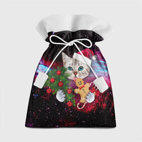 Подарочный 3D мешок с принтом astro cat в Екатеринбурге, 100% полиэстер | Размер: 29*39 см | art | cat | new year | pizza | space | абстракция | еда | ёлка | звезды | киса | космос | кот | кот в космосе | кот с едой | котенок | котик | кошка | новый год | пицца | праздник | рождество | шапка