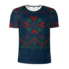 Мужская футболка 3D спортивная с принтом Ugly Sweater в Екатеринбурге, 100% полиэстер с улучшенными характеристиками | приталенный силуэт, круглая горловина, широкие плечи, сужается к линии бедра | Тематика изображения на принте: 