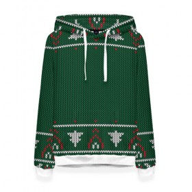 Женская толстовка 3D с принтом Ugly Sweater в Екатеринбурге, 100% полиэстер  | двухслойный капюшон со шнурком для регулировки, мягкие манжеты на рукавах и по низу толстовки, спереди карман-кенгуру с мягким внутренним слоем. | 