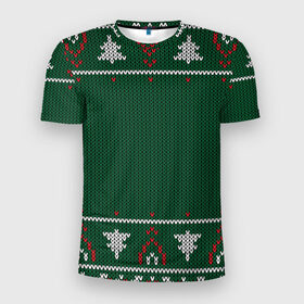 Мужская футболка 3D спортивная с принтом Ugly Sweater в Екатеринбурге, 100% полиэстер с улучшенными характеристиками | приталенный силуэт, круглая горловина, широкие плечи, сужается к линии бедра | Тематика изображения на принте: 