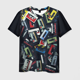 Мужская футболка 3D с принтом 90-е в Екатеринбурге, 100% полиэфир | прямой крой, круглый вырез горловины, длина до линии бедер | Тематика изображения на принте: music | детство | кассета | молодость | музыка | перестройка | ретро | ссср