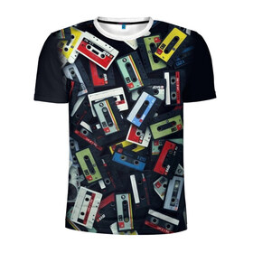 Мужская футболка 3D спортивная с принтом 90-е в Екатеринбурге, 100% полиэстер с улучшенными характеристиками | приталенный силуэт, круглая горловина, широкие плечи, сужается к линии бедра | Тематика изображения на принте: music | детство | кассета | молодость | музыка | перестройка | ретро | ссср